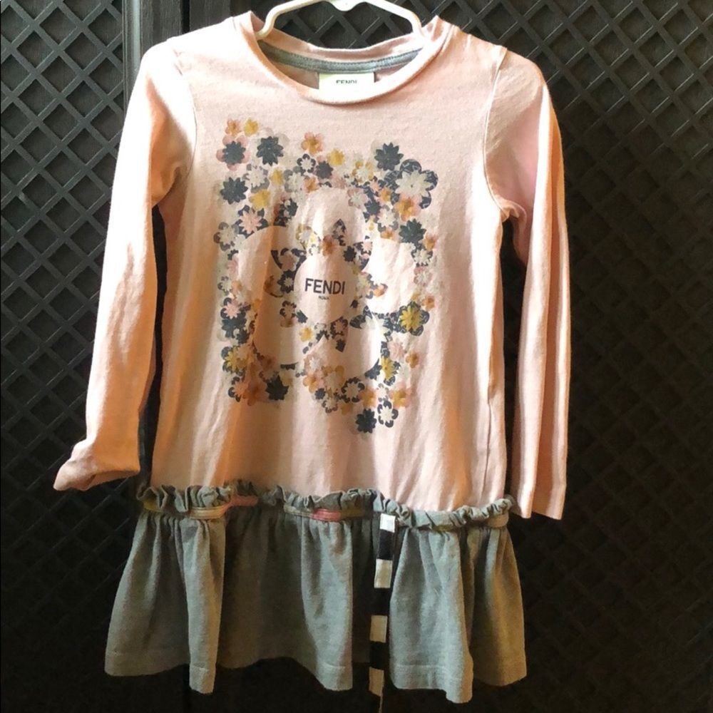 Fendi Pink and Gray Kids Dress